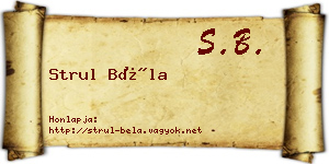 Strul Béla névjegykártya